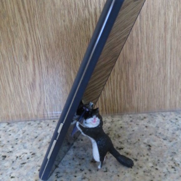 CAT Cell Phone Stand Grip Holder Black & White (F11) - Picture 1 of 4